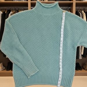 ZESICA Crochet Feather Stich Mint Green Sweater Small (See Measurements)